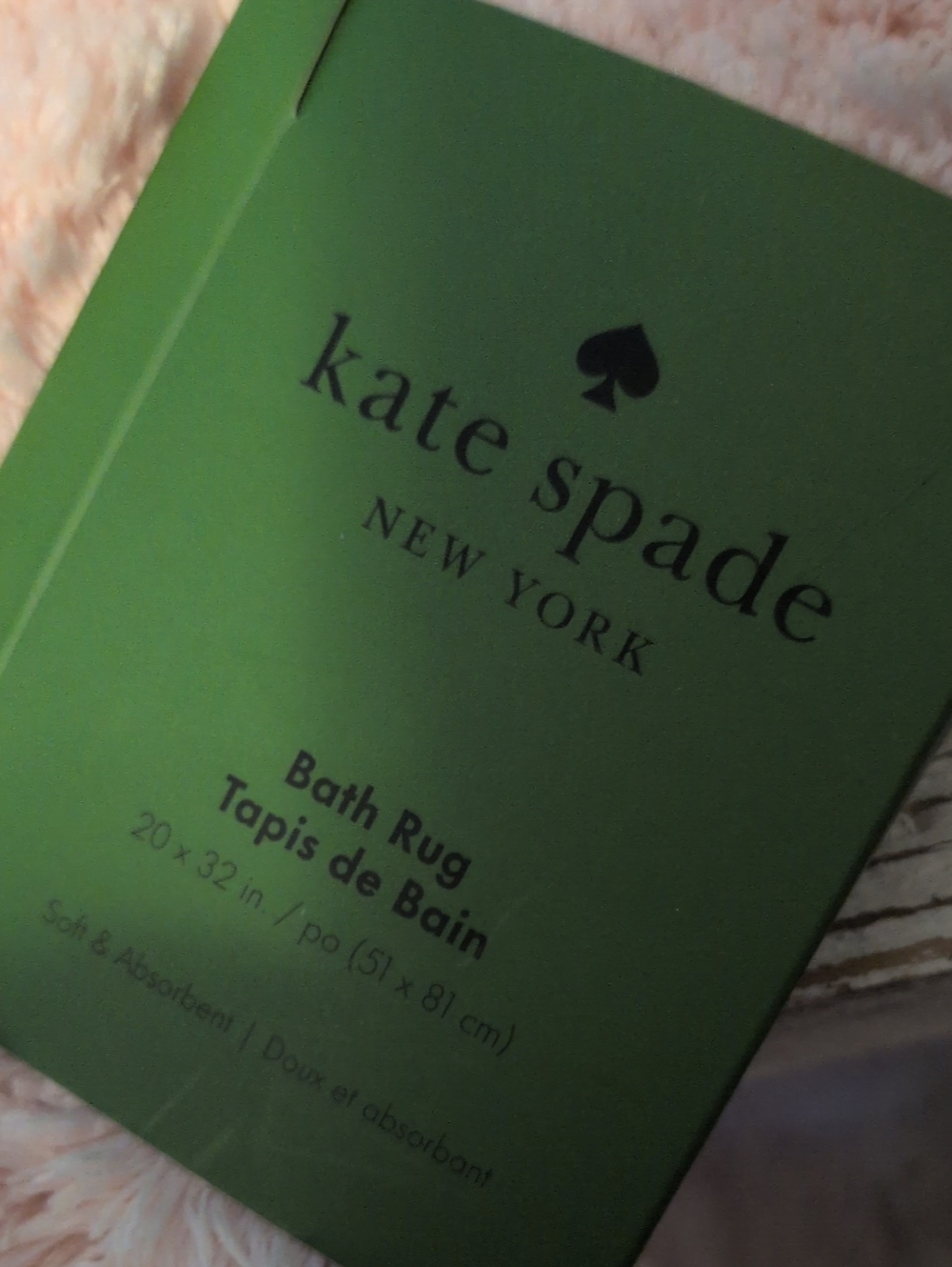 KATE SPADE Soft Pink plush bath RUG New - Picture 2 of 2
